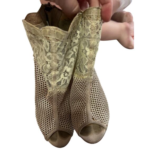 Chinese laundry Jeopardy Nude Mesh & Lace high heels shoes open toe sz 7.5 - Picture 4 of 11